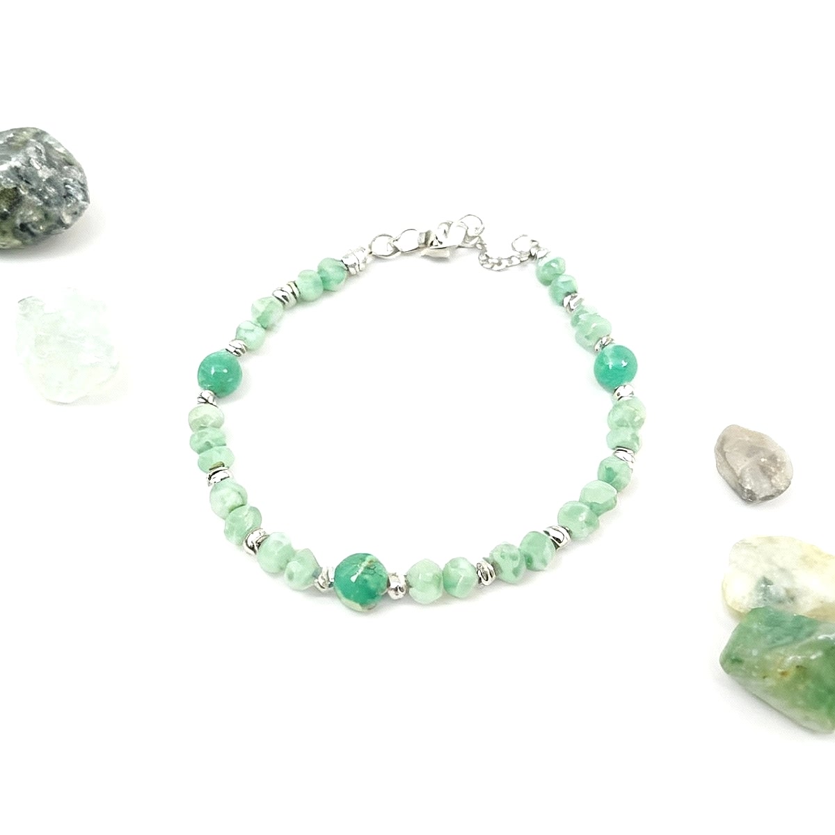 Agalmatolite Doğal Taş El Yapımı Halhal – Canlılık ve Denge