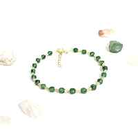 El Yapımı Malahit Doğal Taş Halhal – Denge ve Güç Simgesi