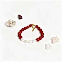 İnci ve Kırmızı Akik Doğal Taş El Yapımı Bileklik – Zarafet ve Güç