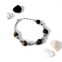 Kaplangözü ve Hematit Doğal Taş El Yapımı Bileklik – Güç, Koruma ve Denge