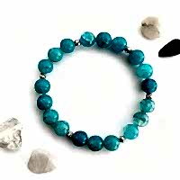 Mavi Akik Doğal Taş Bileklik - İletişim Gücü ve İç Huzuru Destekleyen