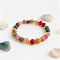 Renkli Akik Doğal Taş Takı Seti - Çok Yönlü Enerji ve Çakra Dengeleyici
