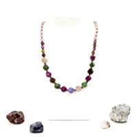 Turmalin, Çilek Kuvars ve Hematit Doğal Taş Kolye – Renkli Enerji ve Denge