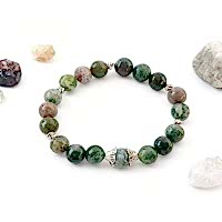 Yosunlu Akik Doğal Taş Bileklik - Doğa Enerjisi ve Büyüme Gücü Taşıyan