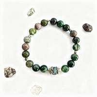 Yosunlu Akik Doğal Taş Bileklik - Doğa Enerjisi ve Büyüme Gücü Taşıyan