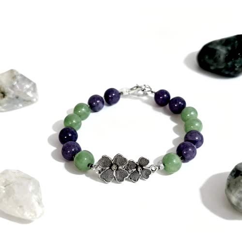 Aventurin ve Anjelit (Melek Taşı) El Yapımı Bileklik – Huzur, Şans ve Ruhsal Rehberlik