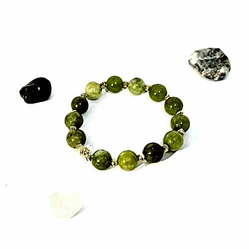 Peridot (Zebercet) Doğal Taş El Yapımı Bileklik – Pozitif Enerji ve Ruhsal Temizlik